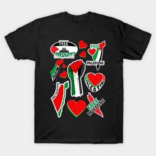 Palestine Symbols Pattern T-Shirt